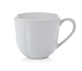 White ceramic cup isolated on white