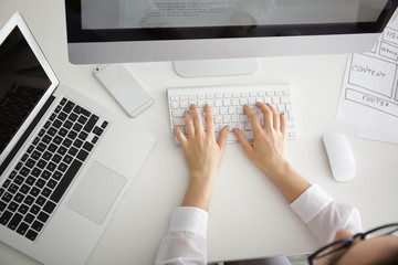 Woman programmer working at office