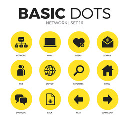 Network flat icons vector set