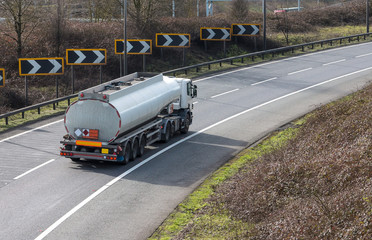 Cistern lorry on the road