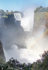 The Victoria falls is the largest curtain of water in the world (1708 meters wide). The falls and the surrounding area is the National Parks and World Heritage Site - Zambia, Zimbabwe, Africa
