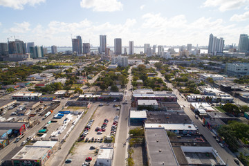 Aerial image of Wynwood Miami and Edgewater highrise buildings