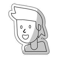 portrait man smile outline vector illustration eps 10