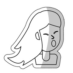 smiling girl female outline vector illustration eps 10