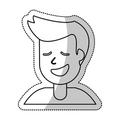 portrait man smile outline vector illustration eps 10