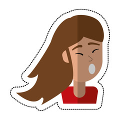 cartoon girl smile celebration vector illustration eps 10