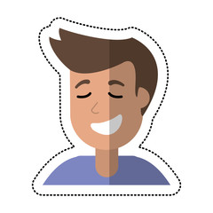 portrait young man smiling vector illustration eps 10