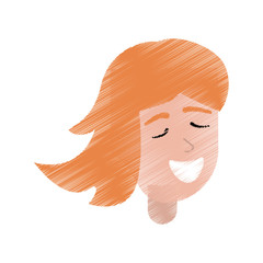 drawing portrait girl smiling vector illustration eps 10