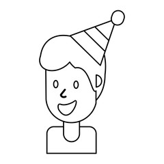 outlined portrait man smile vector illustration eps 10