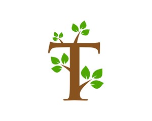 Fototapeta premium T leaf logo
