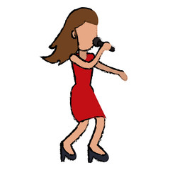female funny dancing entertain vector illustration eps 10
