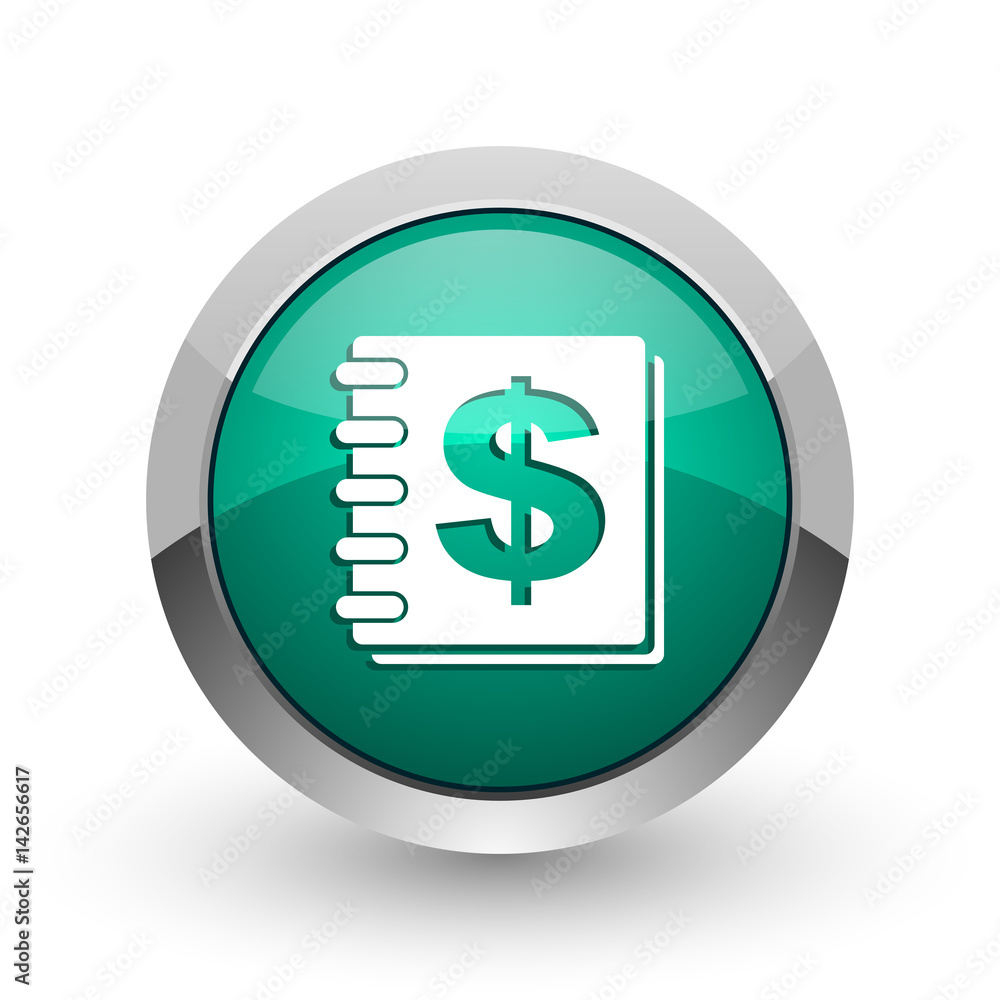 Aufkleber money silver metallic chrome web design green round internet icon with shadow on white background.