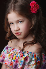 portrait of a little girl in the Studio