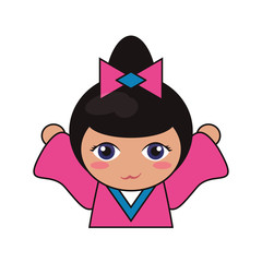 portrait doll kokeshi lovely vector illustration eps 10