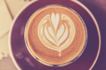 Cup of coffee with beautiful Latte art