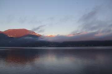 Luna tramonto Lago Maggiore