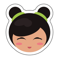 kokeshi head face doll vector illustration eps 10 vector illustration