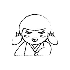 japanese doll geisha folk sketch vector illustration eps 10