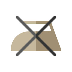 Do not iron, flat icon of washing symbols. Care of clothing. Vector illustration