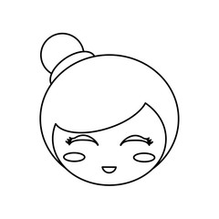 kokeshi head face doll outline vector illustration eps 10 vector illustration