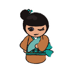 kokeshi doll handmade decoration image vector illustration eps 10