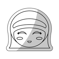 face kokeshi folklore culture line vector illustration eps 10