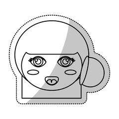 face kokeshi folklore culture line vector illustration eps 10