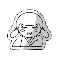 kokeshi doll souvenir outline vector illustration eps 10