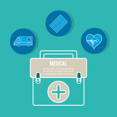 emergency briefcase equipment medicine vector illustration eps 10