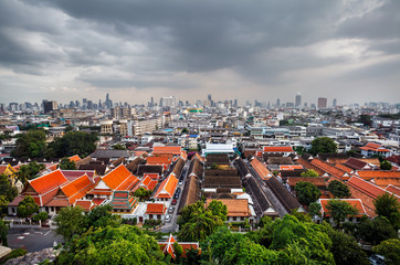 Bangkok city view from golden mountain temple