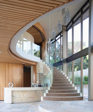 Interior of new modern house, stairs