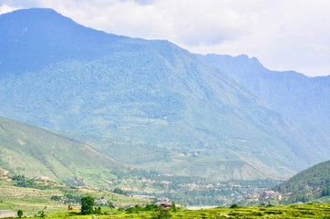 Stunning View of the Himalaya Range in Bhutan