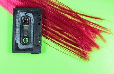 Old grunge cassette in the style of pop art