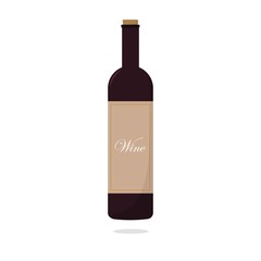 Wine Bottle. Isolated on White Background.