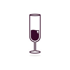 Wine Glass Vector. Isolated on White Background.