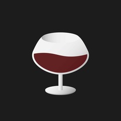Wine Glass Vector. Isolated on BlackBackground.