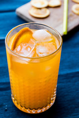 Orange Cocktail with ice cubes
