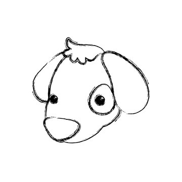 puppy cartoon drawing head vector icon illustration