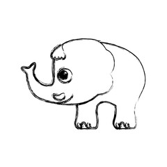 elephant cartoon drawing childish vector icon illustration