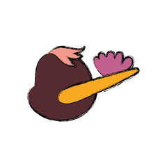 stork head cartoon infantile vector icon illustration faceless