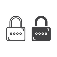Padlock, Lock line and solid icon, outline and filled vector sign, linear and full pictogram isolated on white. Password symbol, logo illustration