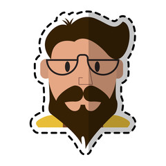 hipster or vintage man cartoon icon image vector illustration design 
