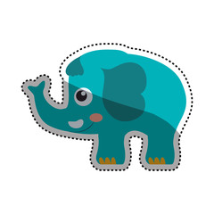 elephant cartoon drawing childish vector icon illustration