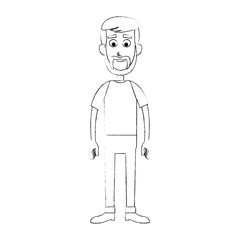 happy handsome bearded man cartoon icon image vector illustration design 