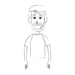 happy handsome bearded man cartoon icon image vector illustration design 