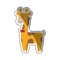 giraffe cartoon animal childish vector icon illustration