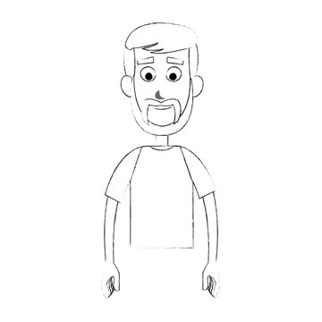 happy handsome bearded man cartoon icon image vector illustration design 