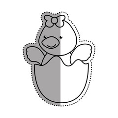 newborn little duckling cartoon vector icon illustration