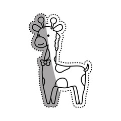giraffe cartoon animal childish vector icon illustration
