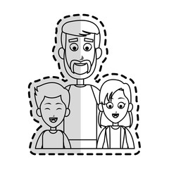 happy father and children family icon image vector illustration design 